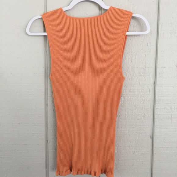 Cache Rib Knit Embellished Flowers Stretch Top - Picture 3 of 3